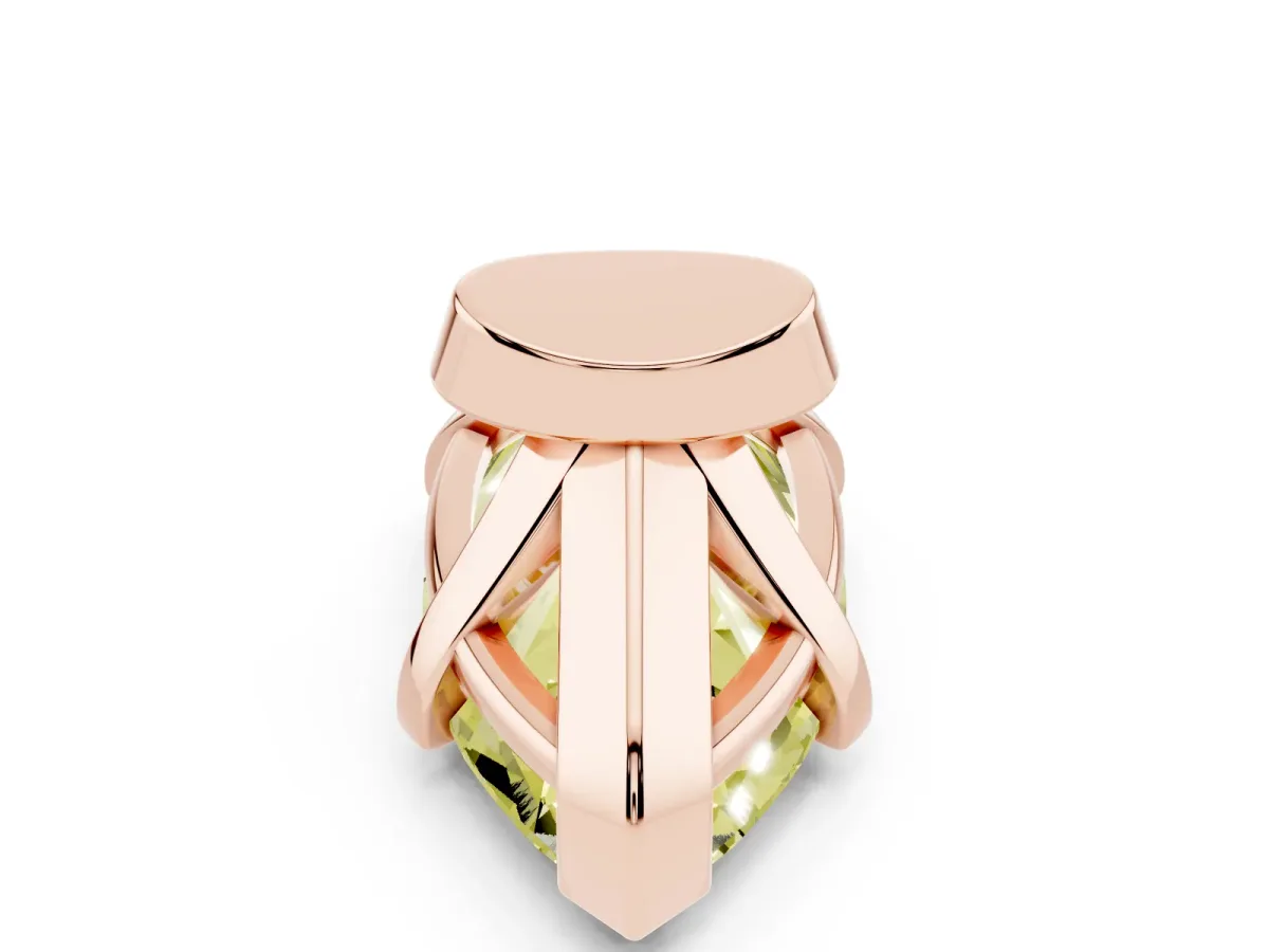 Fancy Yellow Marquise Cut Diamond Solitaire Ring with Prong Setting and Classic Band Rose gold