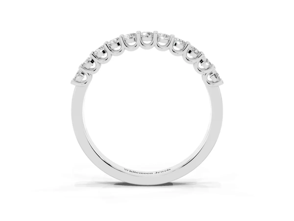 Round Diamond Pavé Half-Eternity Band Platinum