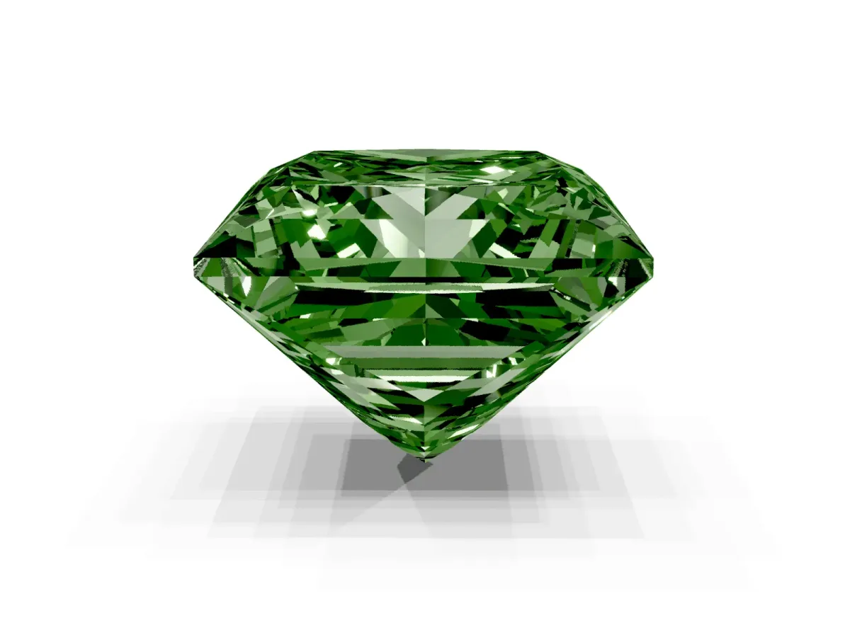 Fancy Green Princess Cut Halo Diamond Ring with Milgrain and Bezel Accents on a Split Shank Band Rose gold