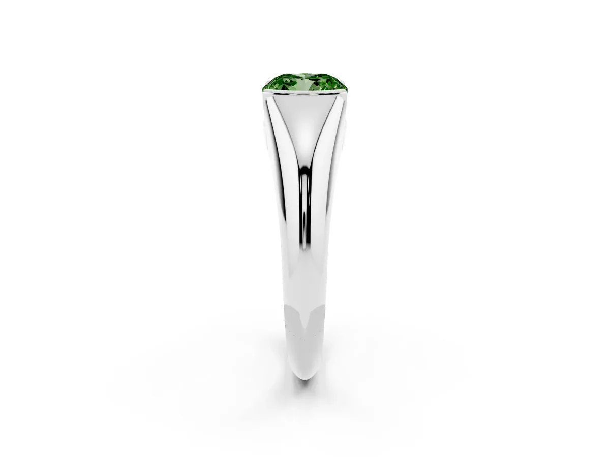 Fancy Green Cushion Cut Solitaire Tension Set Diamond Ring Platinum