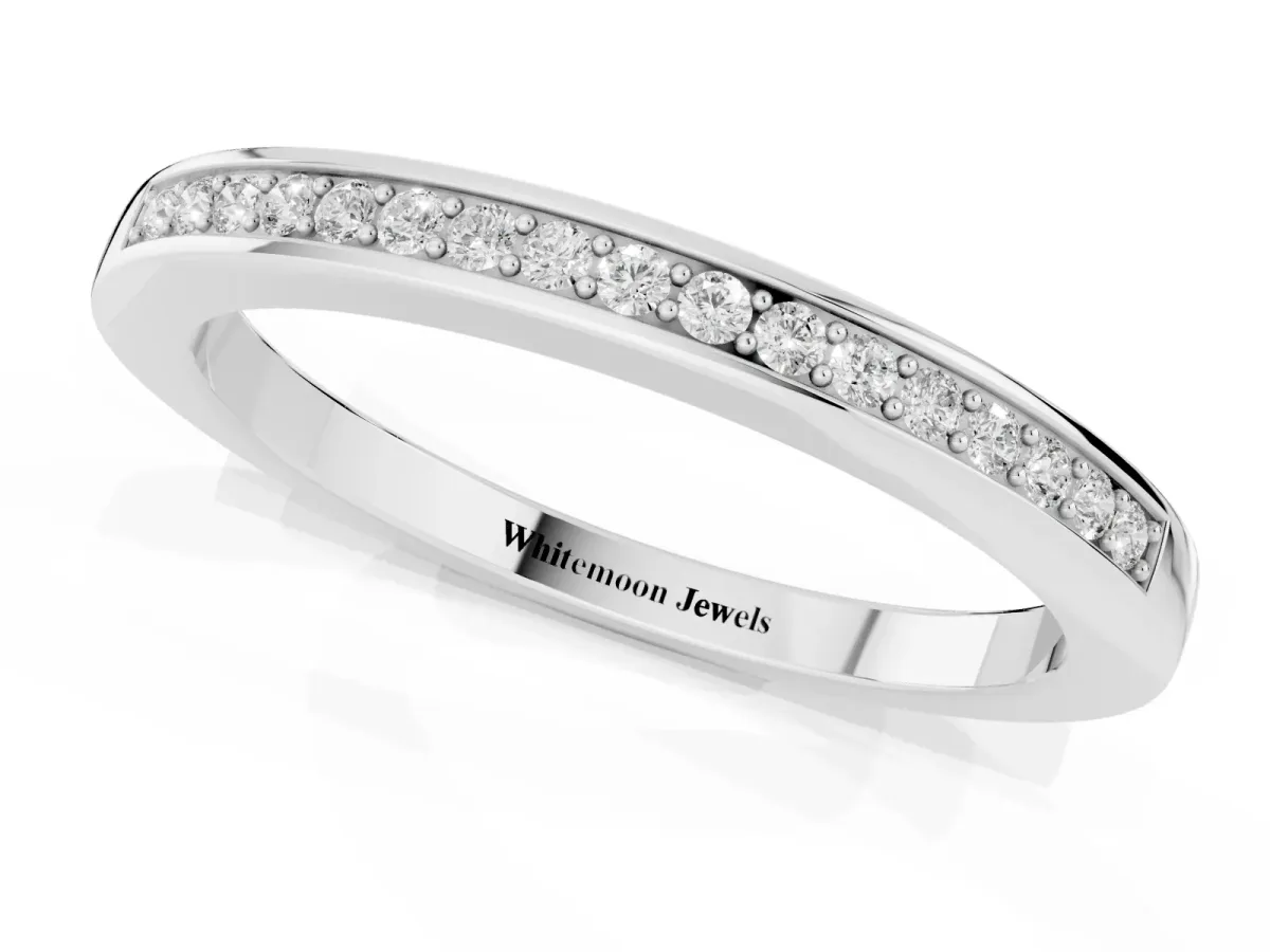 Round Diamond Half Eternity Pavé Band Platinum