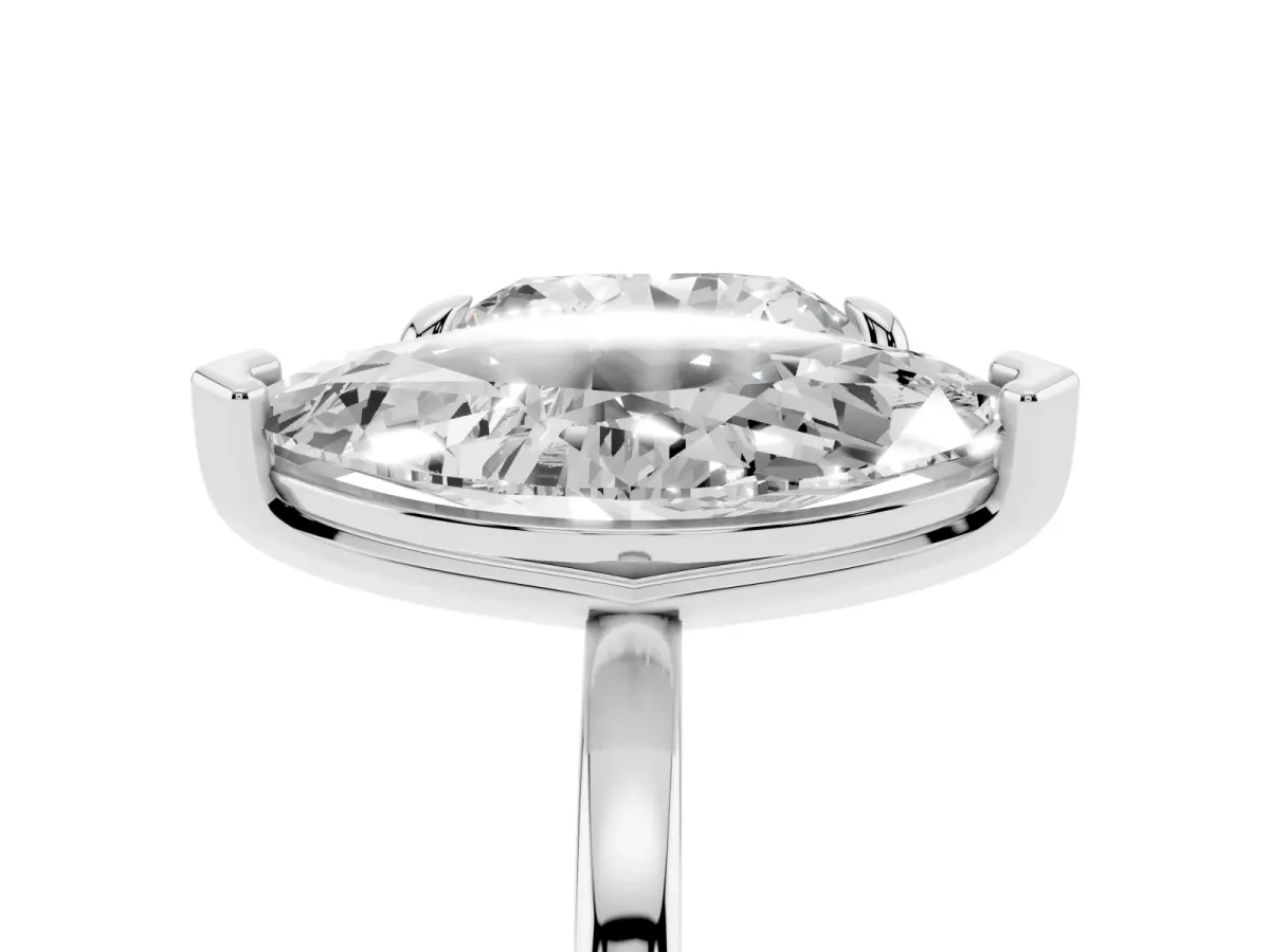 Heart and Marquise Toi Moi Ring with Prong Setting and Micro Pave Band White gold