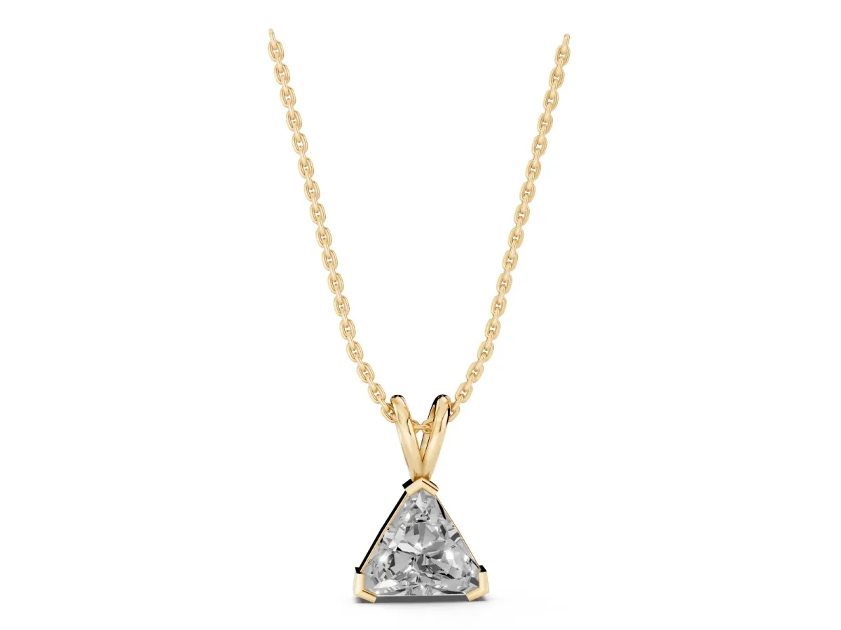 Bezel-Set trilliant Diamond Pendant Yellow gold