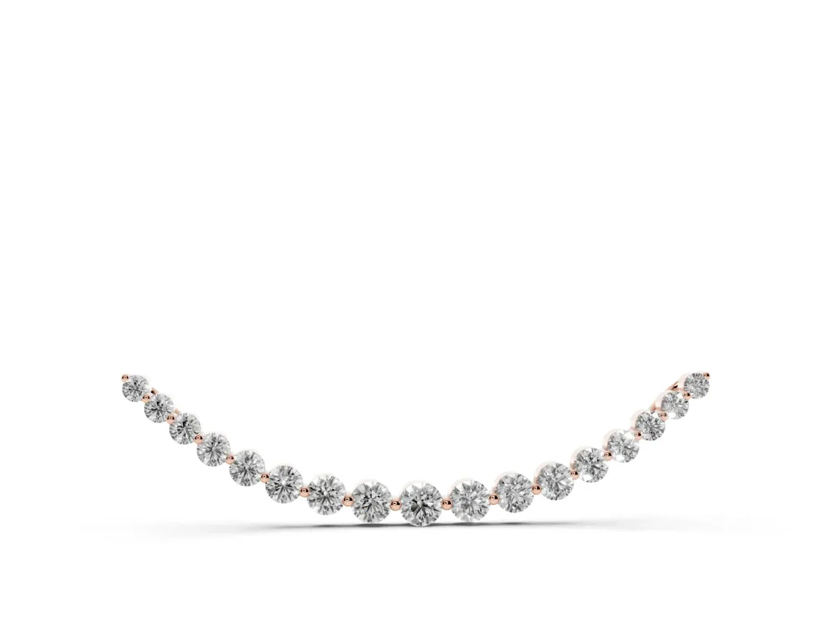 Round Diamond V-Prong Bar Pendant Rose gold