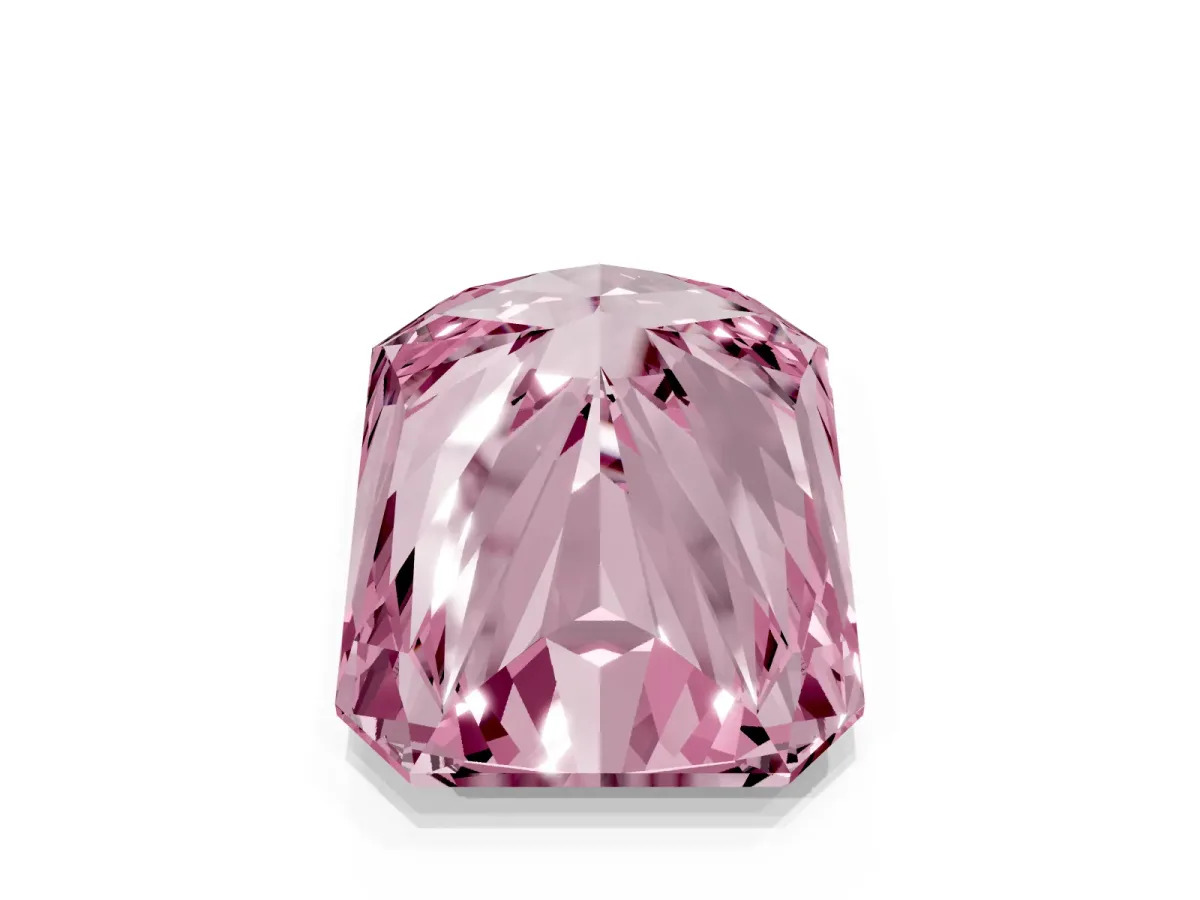Fancy Pink Radiant Cut Cut Pave Band Milgrain Solitaire Ring Rose gold