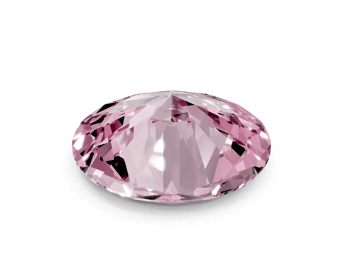 Fancy Pink Oval Cut Diamond Solitaire Ring with Prong Setting and Pavé Band Rose gold