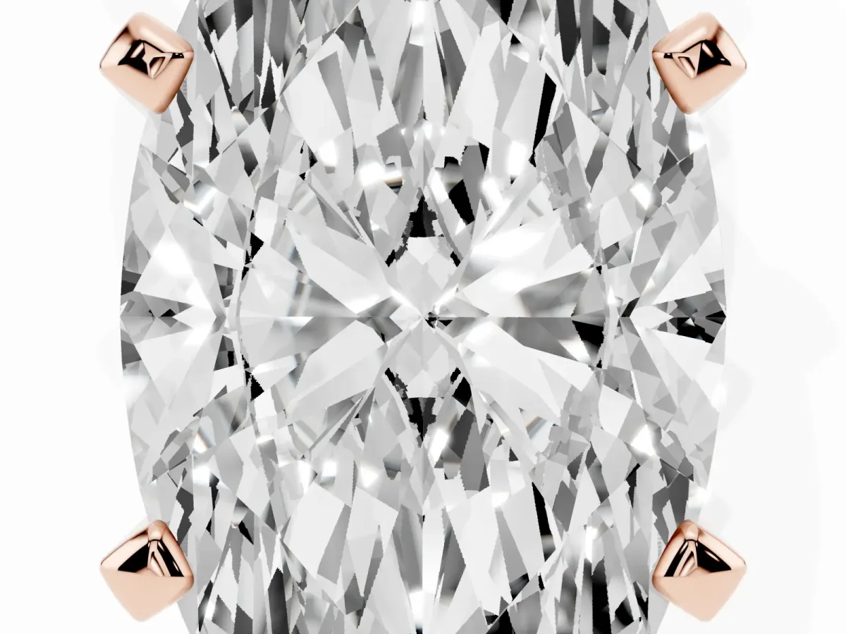 Marquise Cut Diamond Solitaire Ring with Prong Setting and Classic Band Rose gold