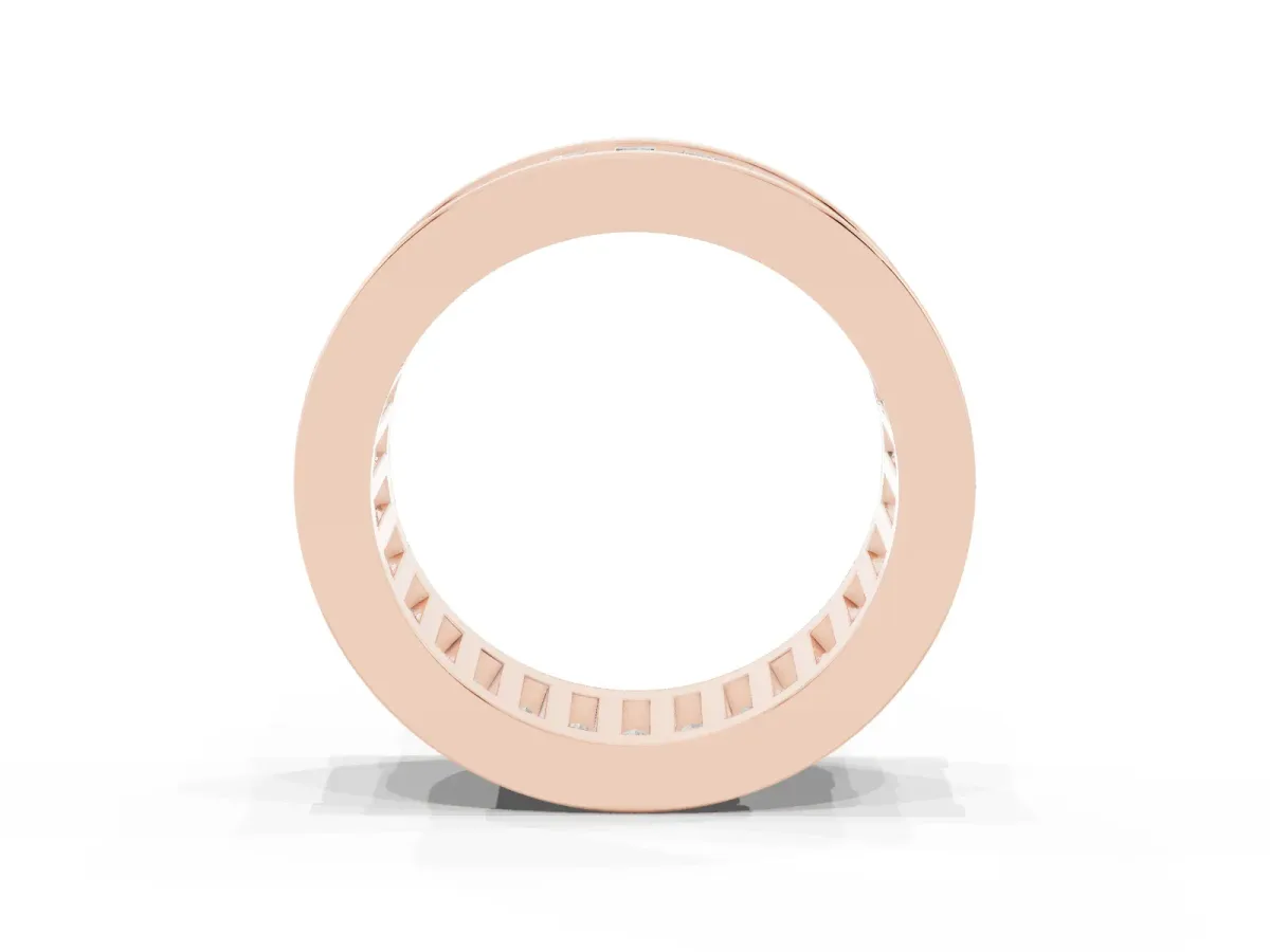 baguette Cut eternity band with channel set Rose gold