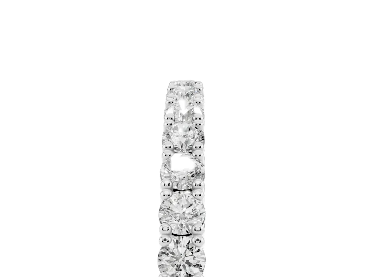 Round Diamond Half-Eternity Band with Shared Prong Setting Platinum