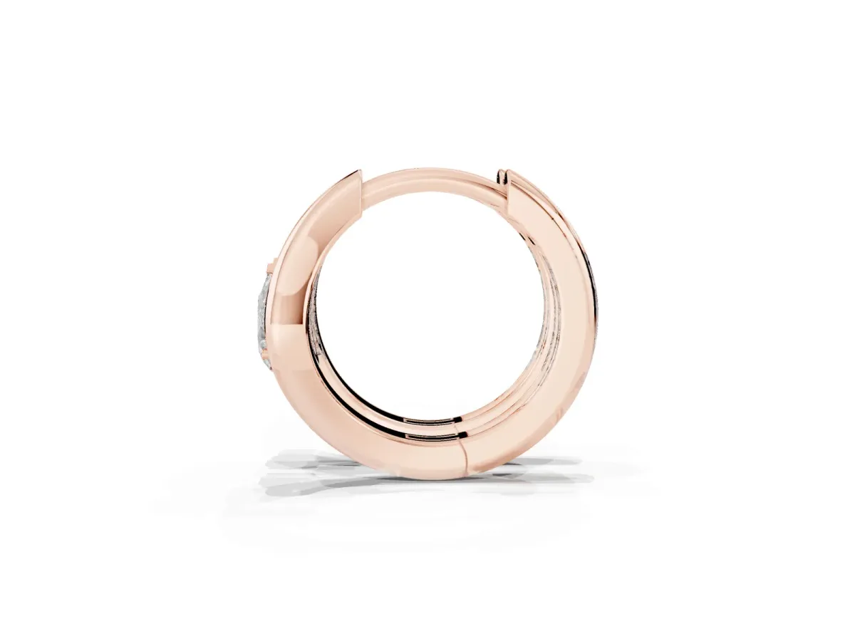 Pear Diamond Silhouette Hoop Earrings Rose gold