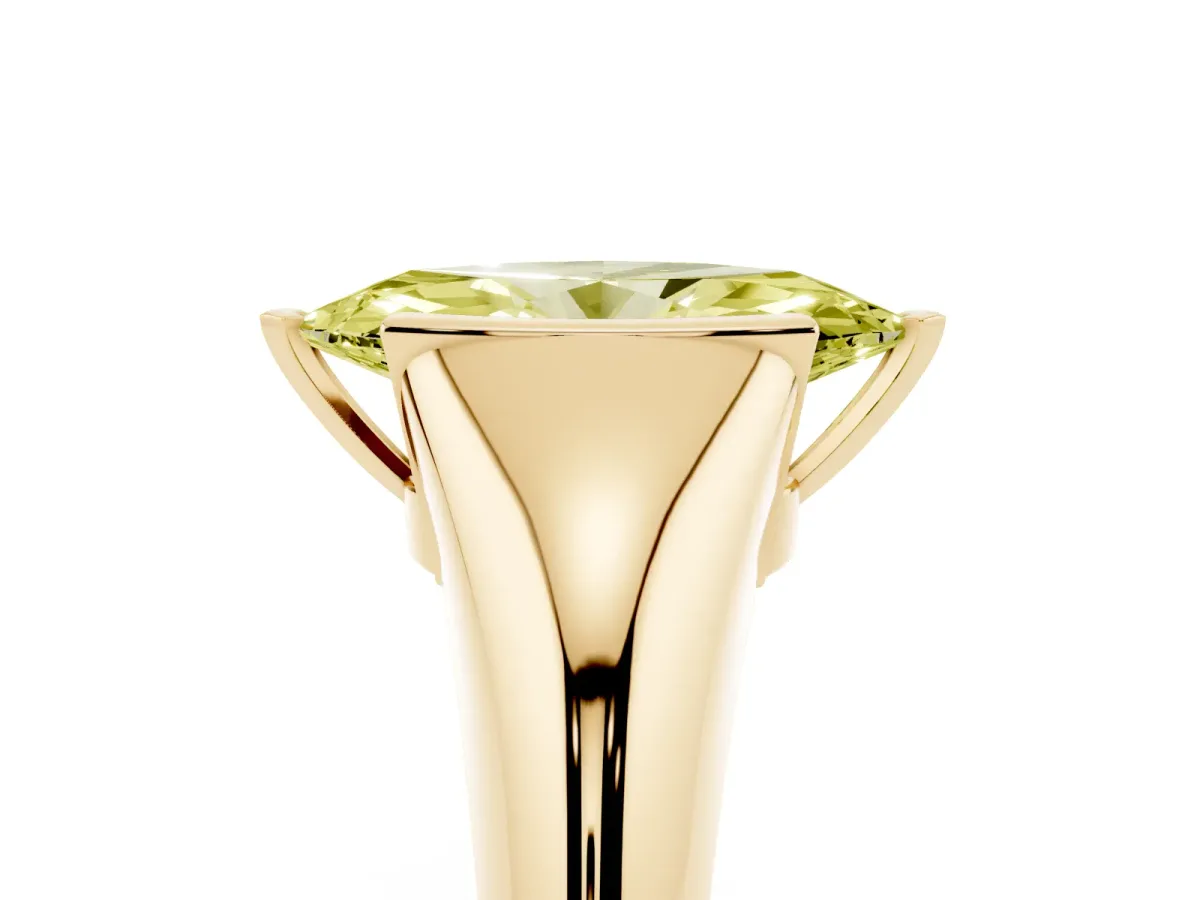 Fancy Yellow Marquise Cut Solitaire Tension Set Diamond Ring Yellow gold