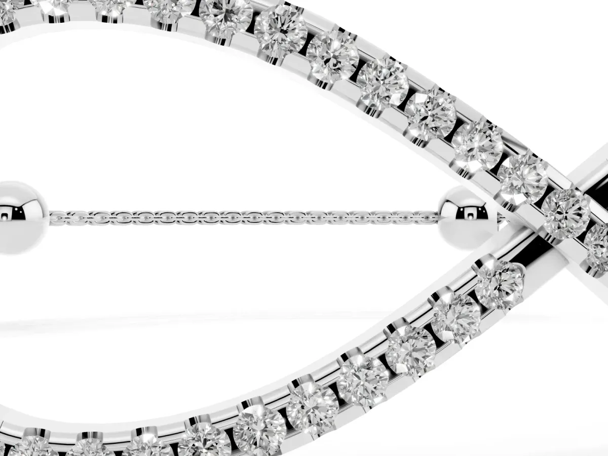 Pavé Round Diamond Infinity Chain Bracelet with Bezel Setting Silver