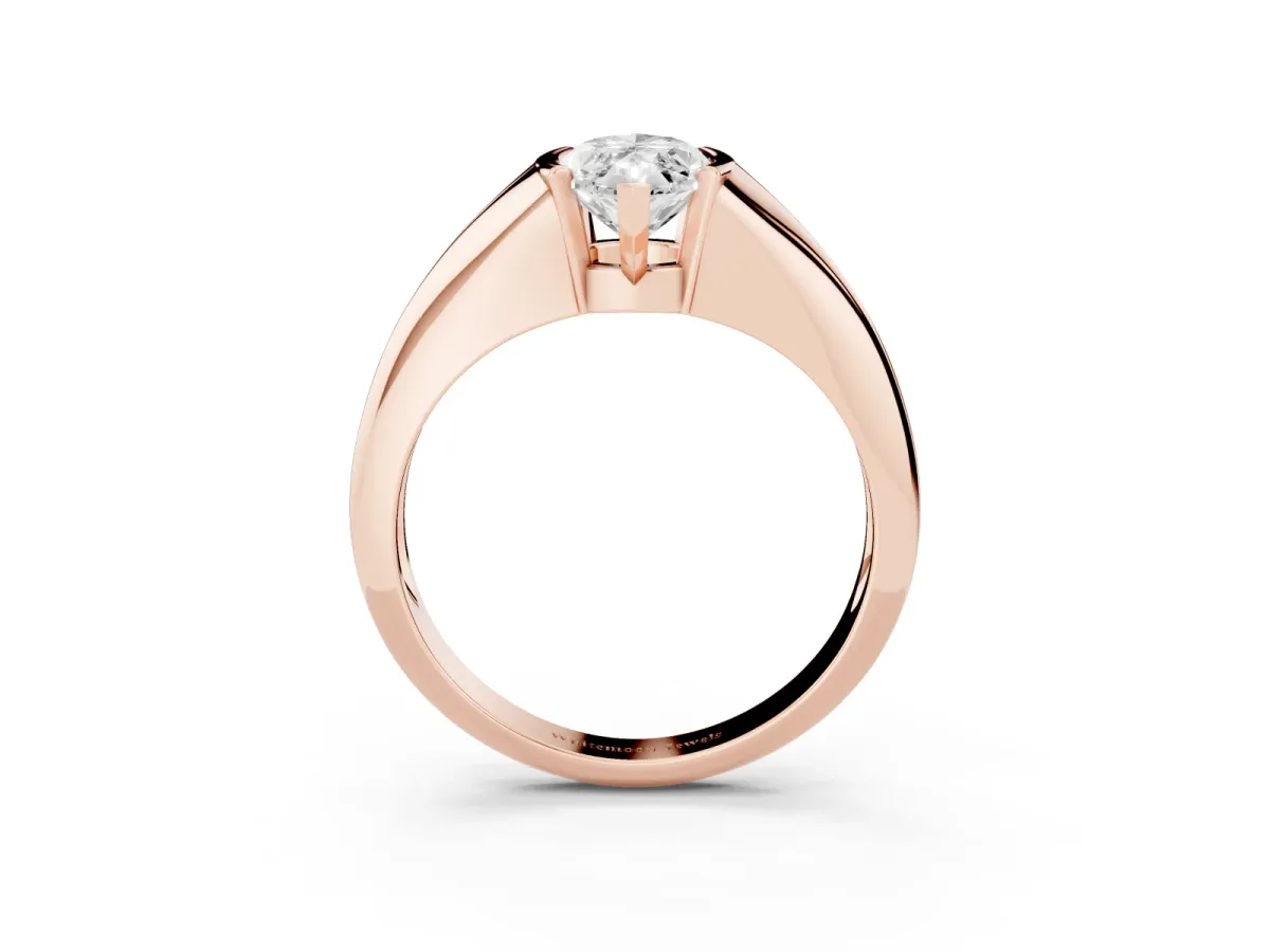 Marquise Cut Solitaire Tension Set Diamond Ring Rose gold
