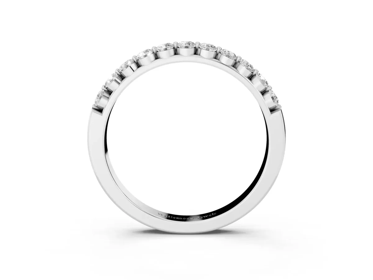 Round Diamond Channel Set Eternity Band White gold
