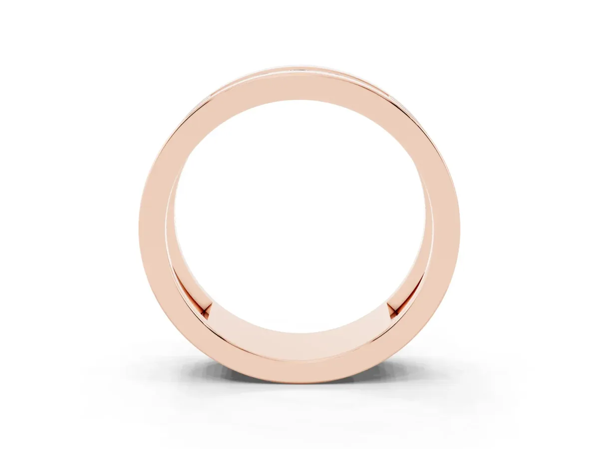 Round Diamond Five-Stone Channel Set Mens Band Rose gold