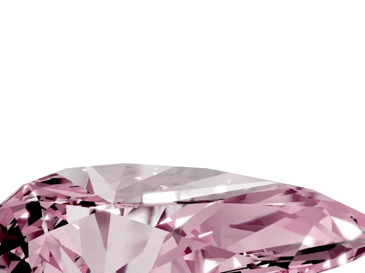 Fancy Pink Pear Cut Diamond Ring with Marquise Side Stones and Prong Setting Rose gold