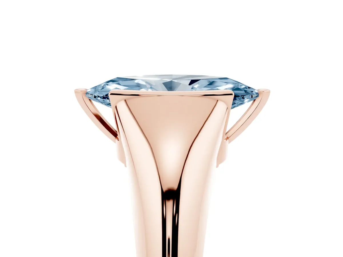 Fancy Blue Marquise Cut Solitaire Tension Set Diamond Ring Rose gold