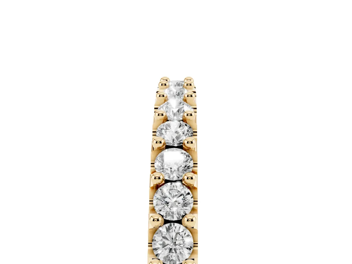 Round Diamond Pavé Set Half Eternity Band Yellow gold