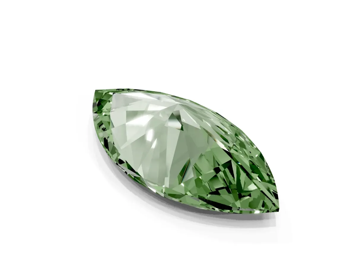Fancy Green Marquise Cut Cut Cathedral Pave Diamond Engagement Ring with Six-Prong Setting White gold