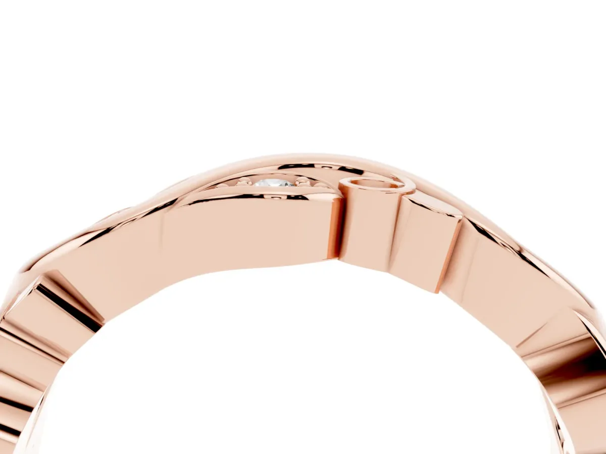 Marquise Diamond Vine Eternity Band with Bezel Setting Rose gold