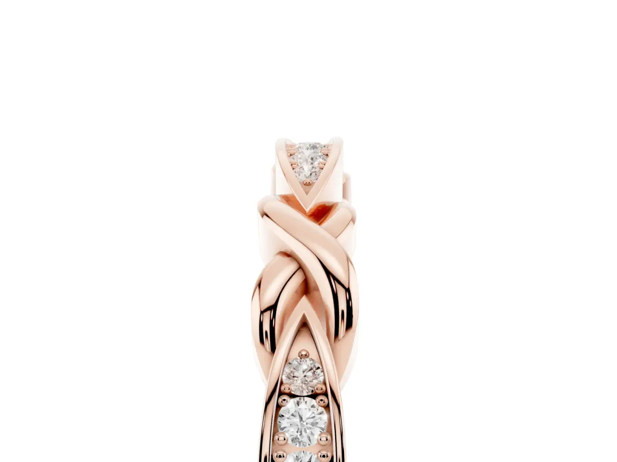Twisted Marquise Diamond Pavé Band with Shared Prong Setting Rose gold