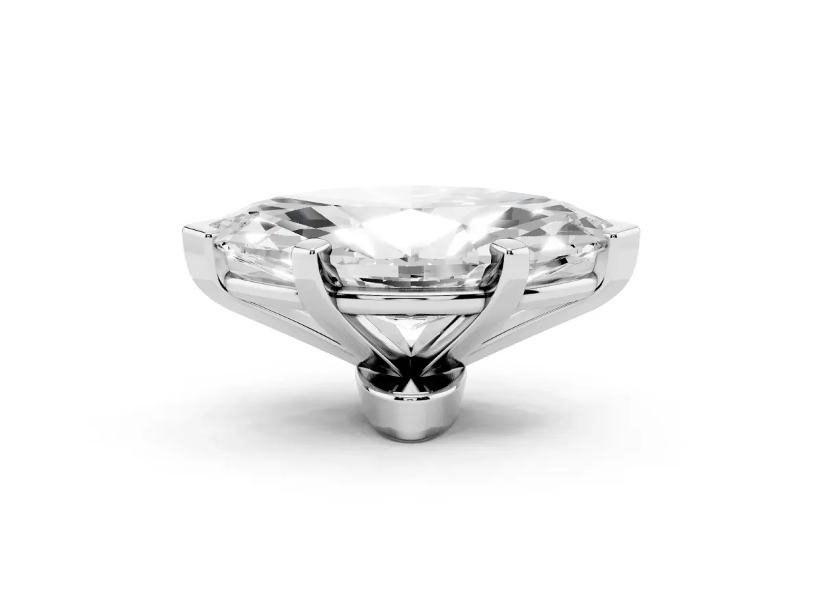 Marquise Cut Diamond Solitaire Ring with Prong Setting and Classic Band Platinum