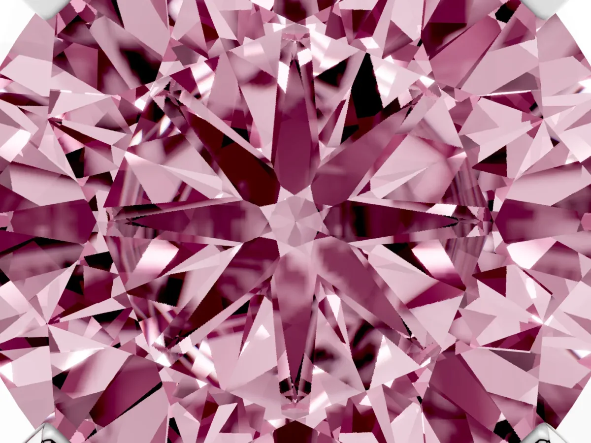 Fancy Pink Round Cut Diamond Solitaire Ring with Prong Setting and Classic Band Silver