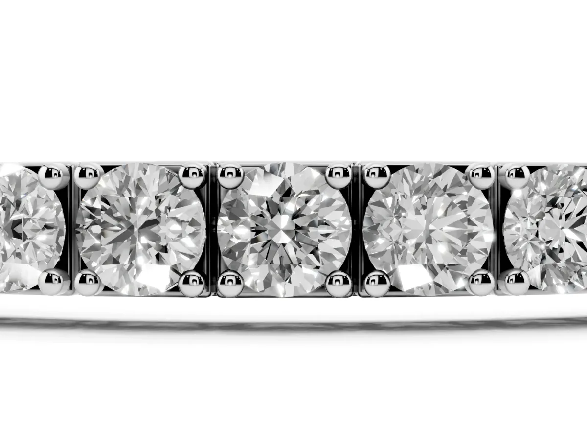 Round Diamond Tennis Bracelet with Prong Setting White gold