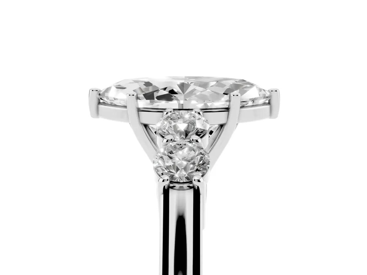 Marquise Cut Cut Diamond Five-Stone Prong Set White Gold Ring White gold
