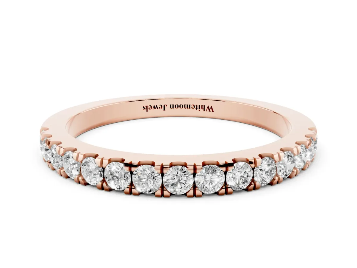 Round Diamond Eternity Band with Prong Setting Rose gold
