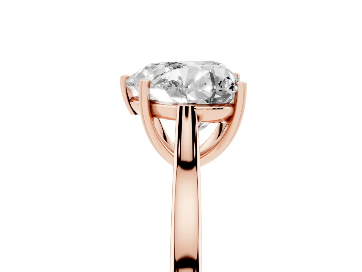 Heart Cut Solitaire Heart Prong Engagement Ring with Tapered Band Rose gold