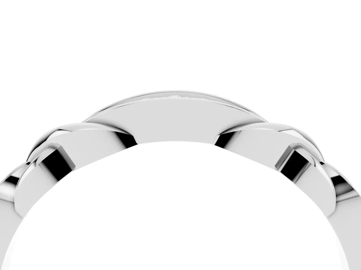 Twisted Marquise Diamond Pavé Band with Shared Prong Setting Silver