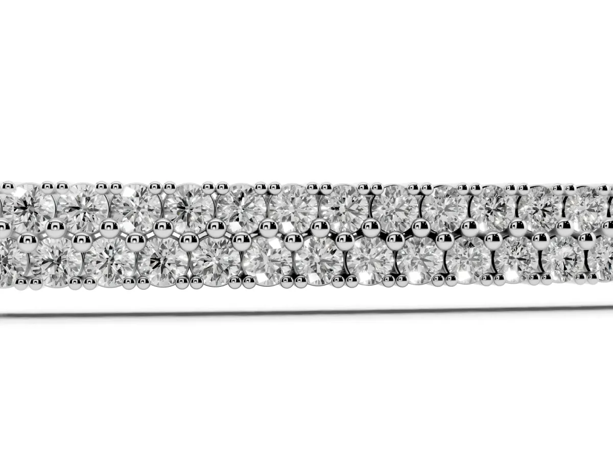 Pavé Round Diamond Box Chain Slider Bracelet White gold