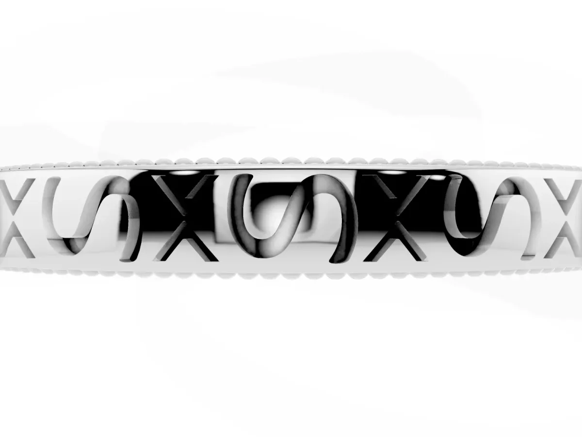 Vintage Engraved Milgrain Band Silver