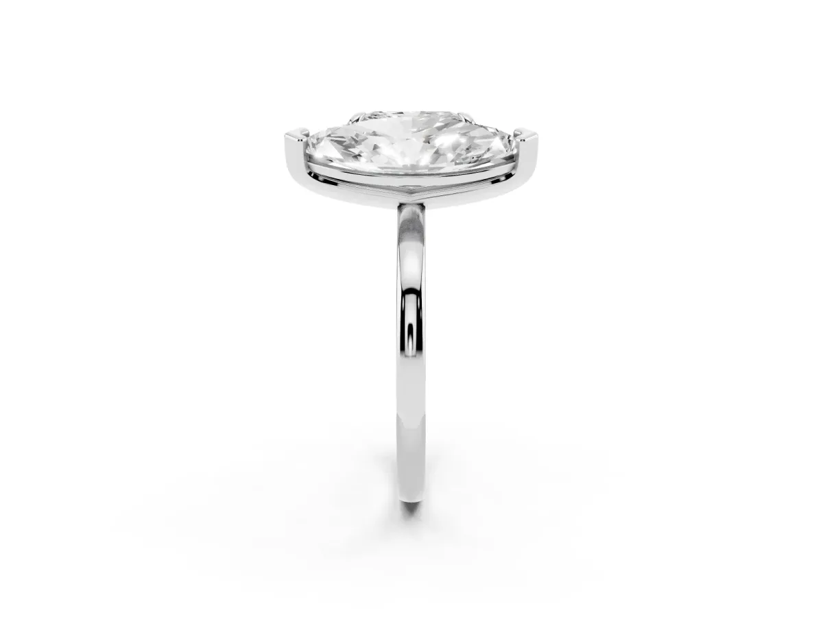 Radiant and Marquise Toi Moi Ring with Prong Setting and Plain Band Silver