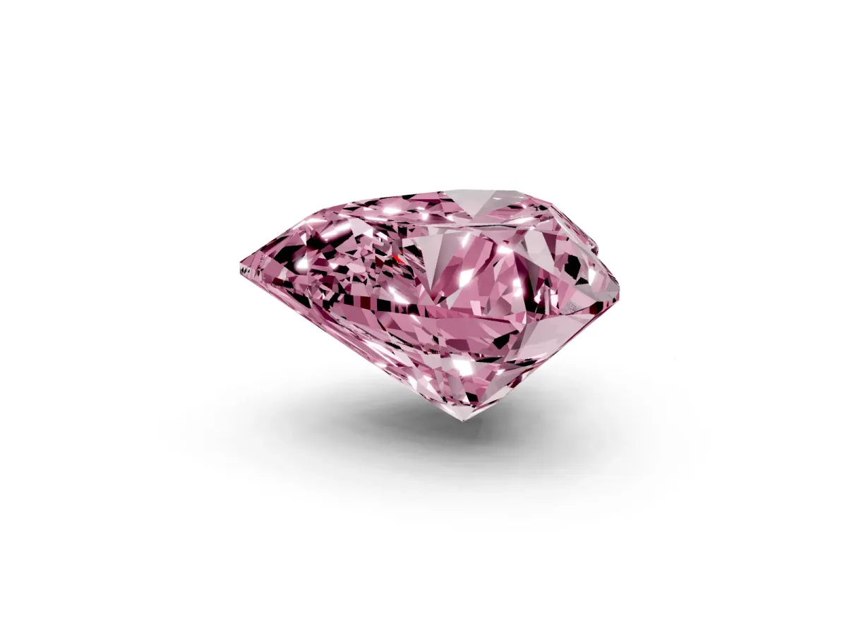 Fancy Pink Heart Cut Cut Double Halo Diamond Engagement Ring with Pave Band and Four-Prong Setting Silver