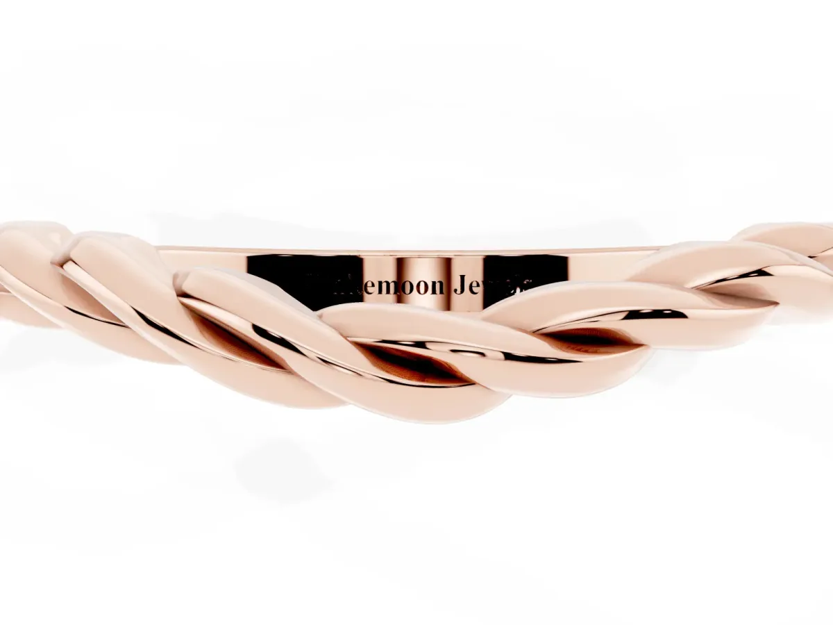 Marquise Diamond Twist Eternity Band with Bezel Setting Rose gold
