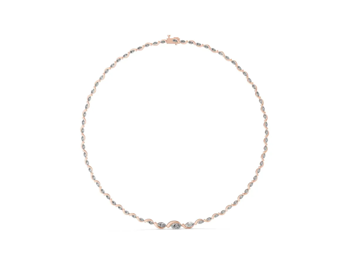 Marquise Diamond Riviera Necklace Rose gold