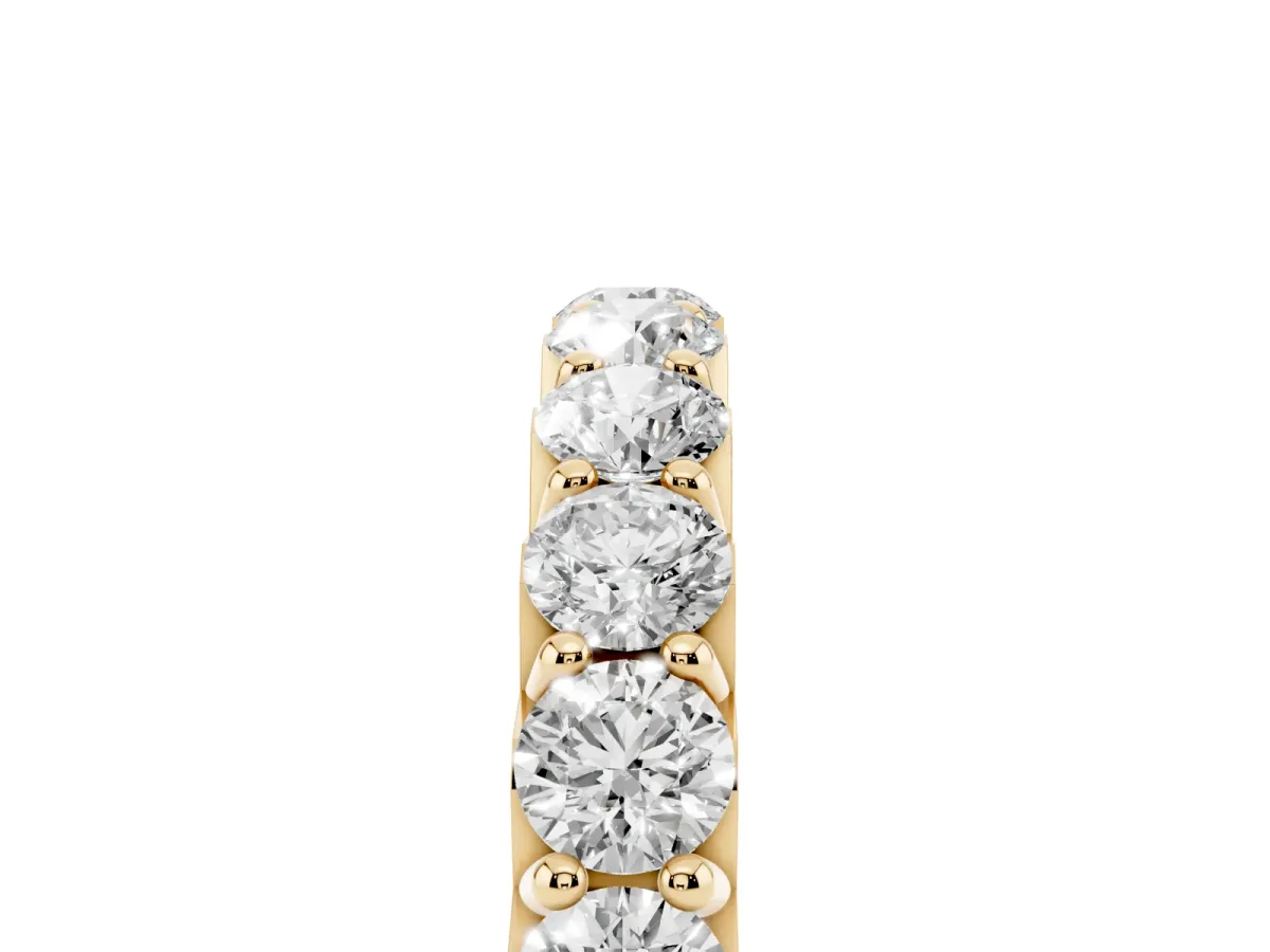 Round Diamond Half Eternity Band with Classic Prong Setting Yellow gold