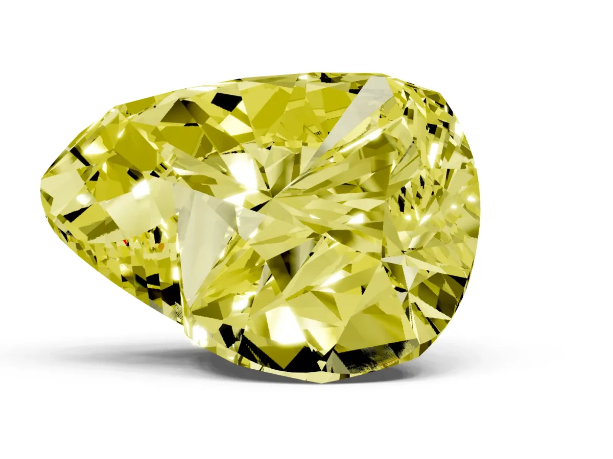 Fancy Yellow Heart Cut Diamond Ring with Marquise Side Stones and Prong Setting Rose gold