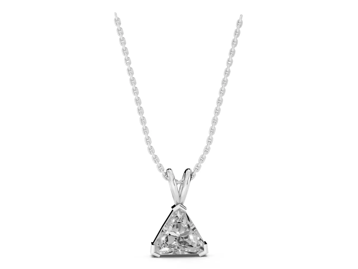 Bezel-Set trilliant Diamond Pendant White gold