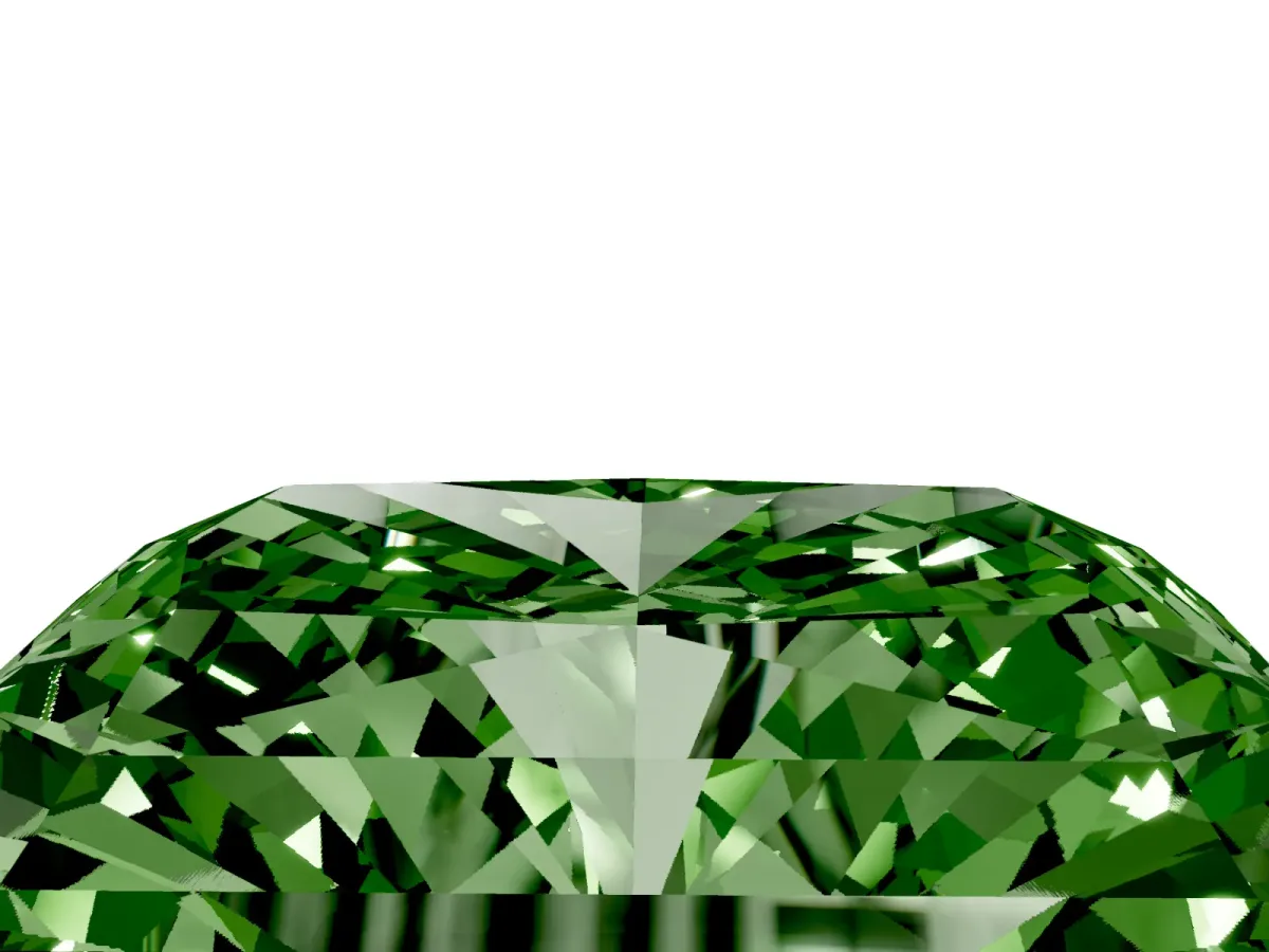 Fancy Green Radiant Cut Cut Pave Band Milgrain Solitaire Ring Yellow gold