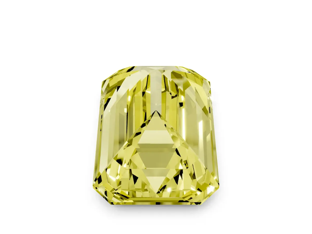 Fancy Yellow Emerald Cut Cut Pave Band Milgrain Solitaire Ring Yellow gold