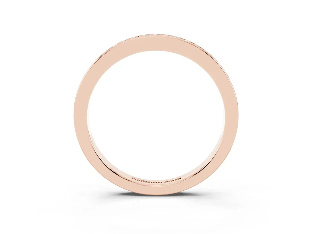 Round Diamond Eternity Band with Pavé Setting Rose gold