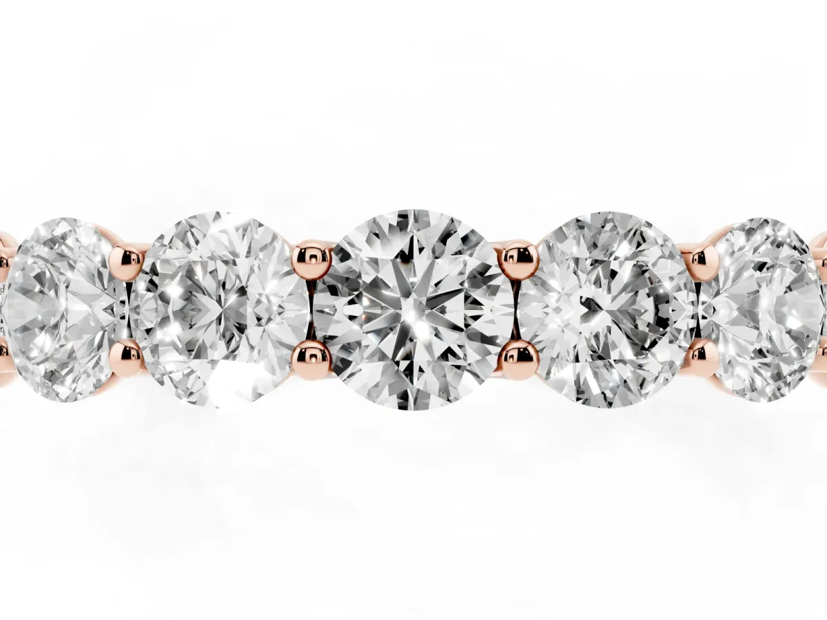 Round Diamond Shared Prong Eternity Band Rose gold