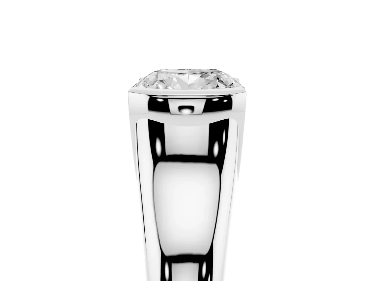 Cushion Cut Solitaire Tension Set Diamond Ring with Split Shank Band White gold