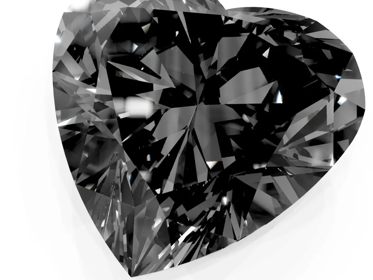 Fancy Black Heart Cut Diamond Ring with Marquise Side Stones and Prong Setting Rose gold