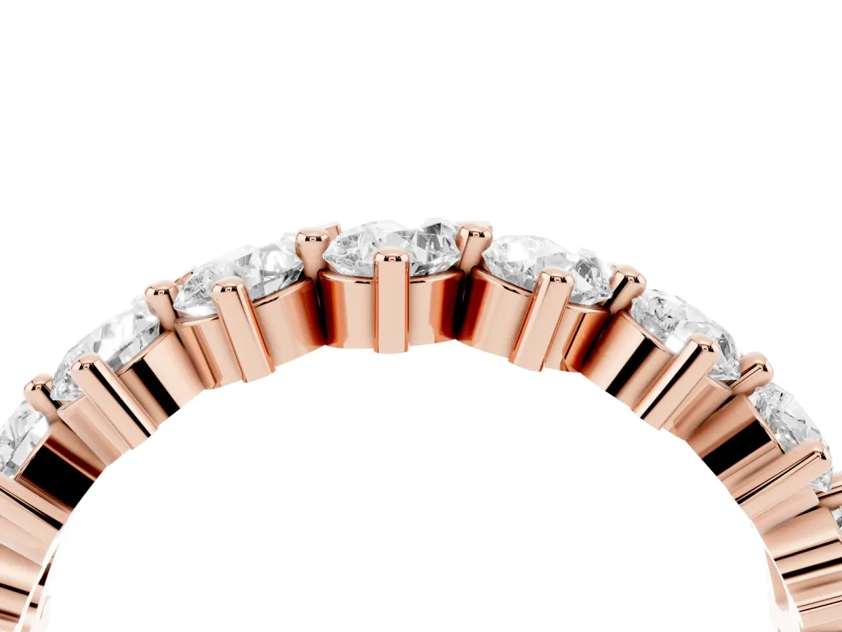 Pear Diamond Full Eternity Band with Shared Prong Setting Rose gold