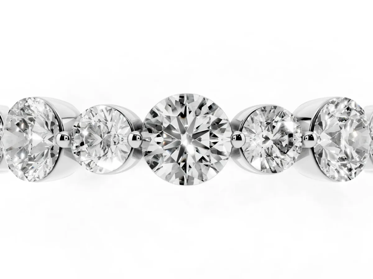 Round Diamond Scalloped Prong Set Eternity Band Platinum