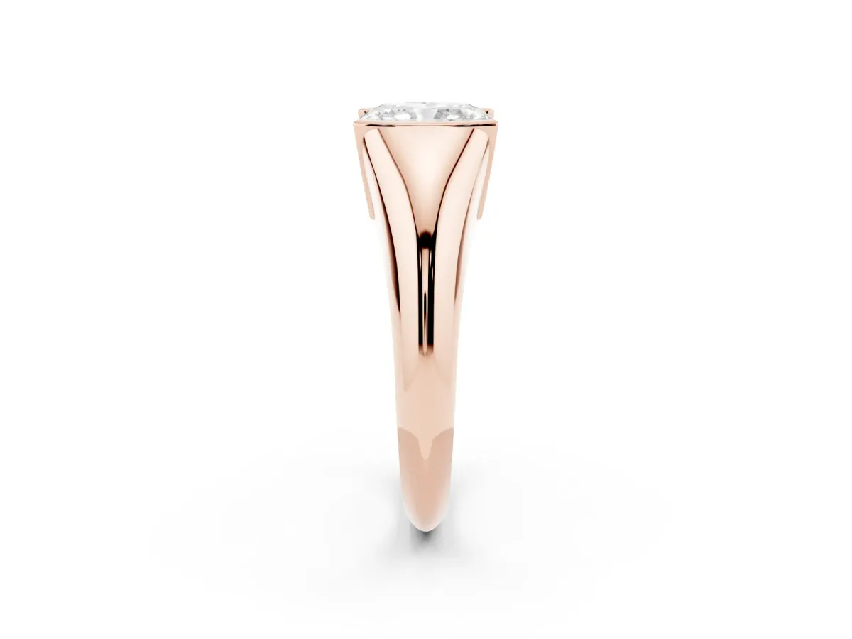 Radiant Cut Solitaire Tension Set Diamond Ring Rose gold